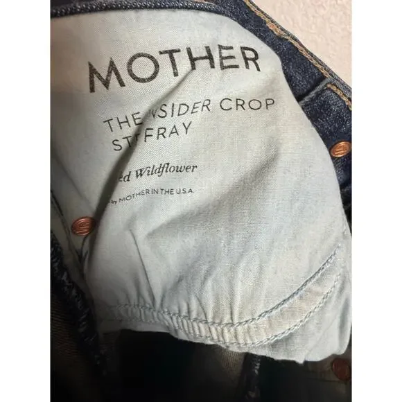Mother Insider Crop Step Fray Distressed Wildflower Boot High Rise Jeans 26 - Picture 10 of 12